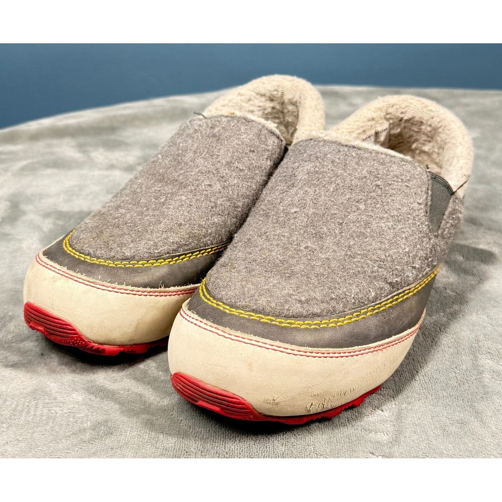 Sorel Falcon Ridge Slip On Shoes Womens 9.5 Gray Felt Wool Faux Fur Lined